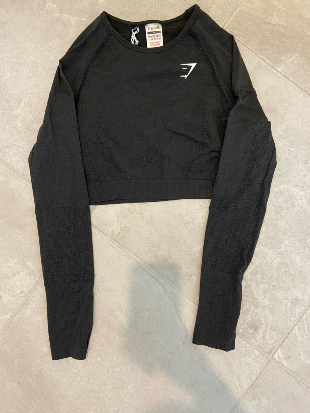 Gymshark Black Seamless Long-Sleeve Crop Top